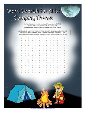 Word Search: Camping Theme