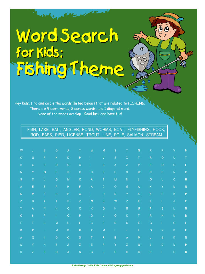 Word Search: Fishing Theme