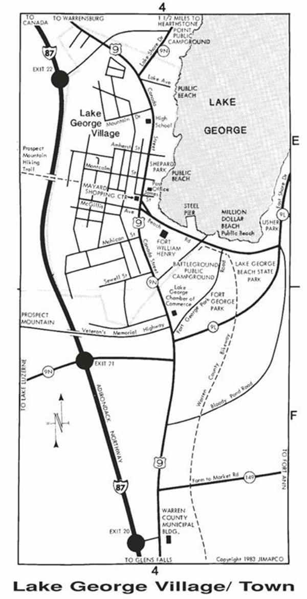 Lake George Village And Town Map In The Adirondacks Of Ny