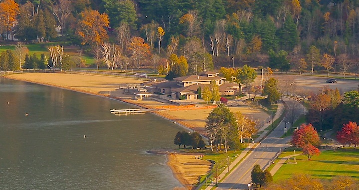 Million Dollar Beach Road Lake George Village Ny Million Dollar Beach Aerial View